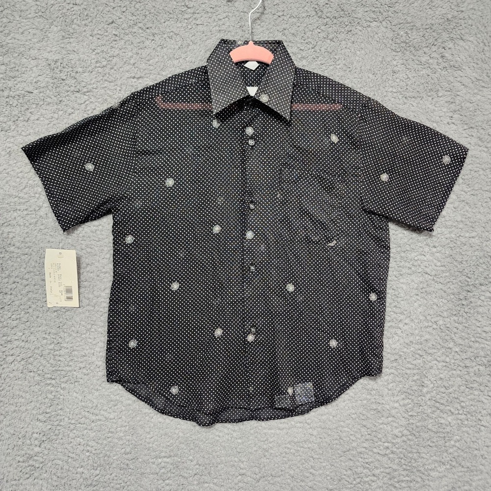 Versace Young Boys Black Button Up Dress Shirt Size 7 Made In‎ Italy NWT